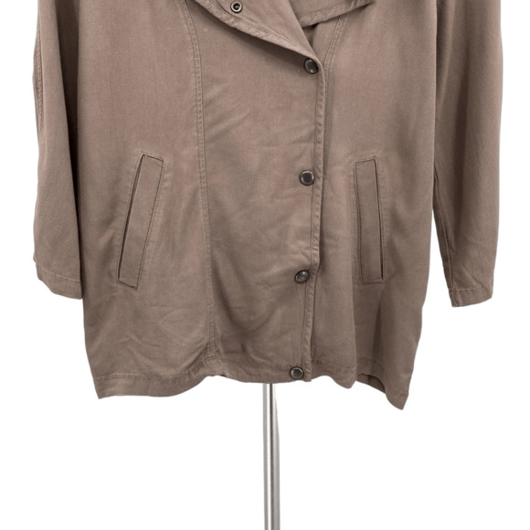 Treasure & Bond Women's Brown 3/4 Sleeve Collared Button Front Top Size Small - Picture 5 of 11